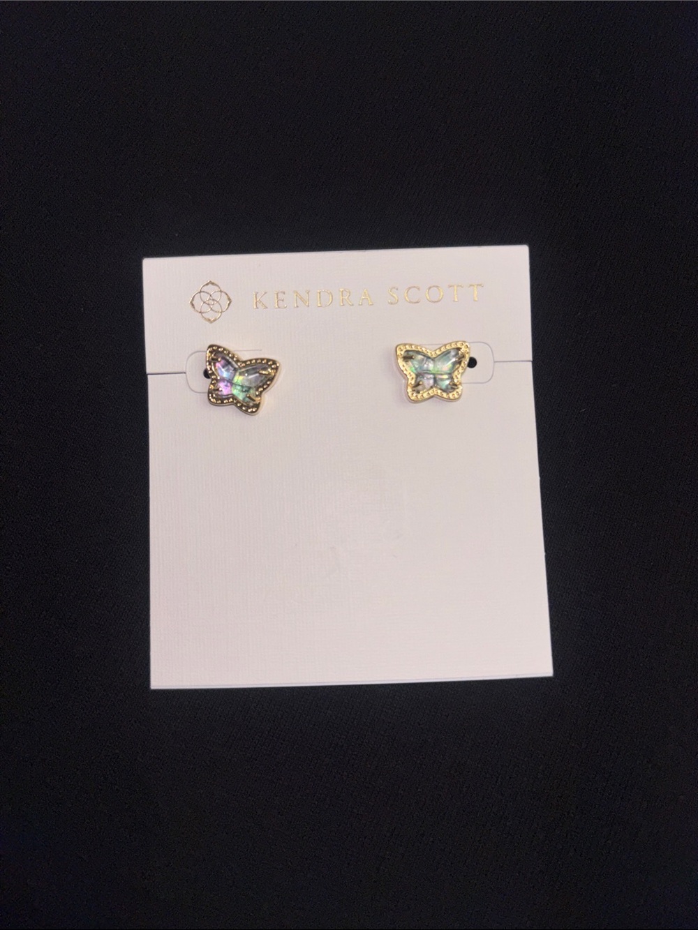 Kendra Scott Gold Butterfly Stud Earrings - Iridescent Multi